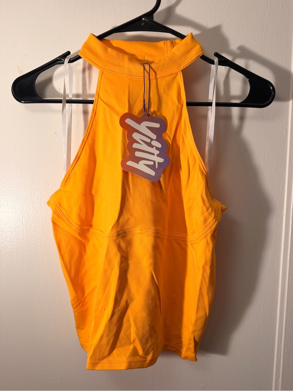 YITTY Body Butter Mock Neck Halter Tank in Mimosa